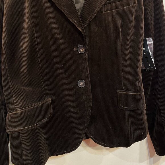 New Vintage Theory Cotton Corduroy Blazer Chocolate Brown 10, M $320 - Picture 3 of 8